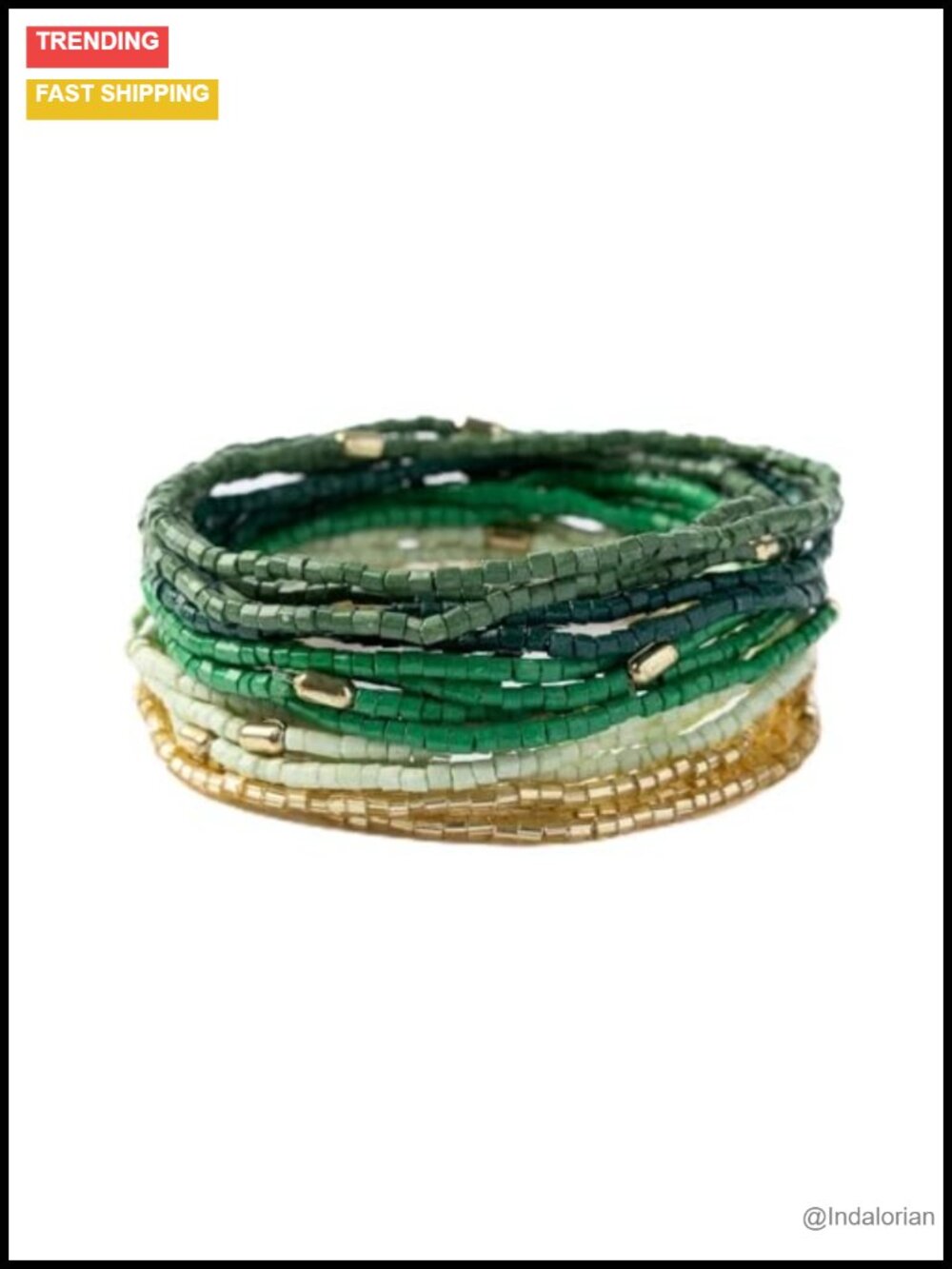18 Strand Stretch Fit Beaded Bracelet Multi-Pack Boho Women Stackable Gift